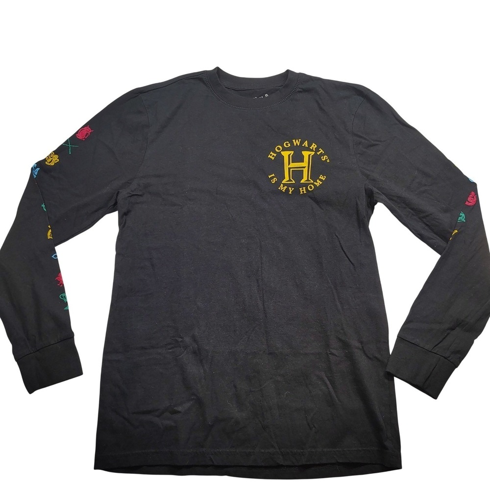 Harry Potter Wizarding World Mens Black Hogwarts Is My Home Long Sleeve Shirt S